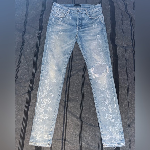 Amiri Jeans Flocked Size 32 - Picture 1 of 13